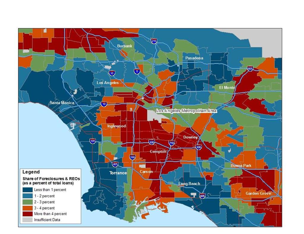 Los Angeles Metro Region Data Maps Neighborhoods with Concentrations of Foreclosures