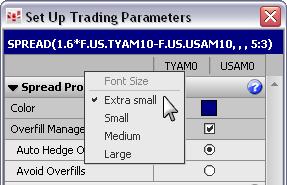 Working with the Set Up Trading Parameters Window There are two primary sets of actions for this window: changing parameters that impact the way your spread is traded and making changes to the