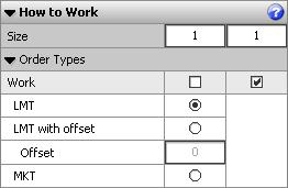 Setting How to Work Parameters Parameter Size Work Description Indicates the size of each leg as determined by the leg ratio. Indicates the legs to work. Default = least liquid leg.