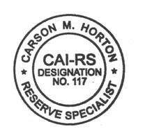 Carson M. Horton, RS Quality Check By: L.
