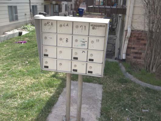 Information: CSL Cost Database Observations: The mailboxes are in fair condition.