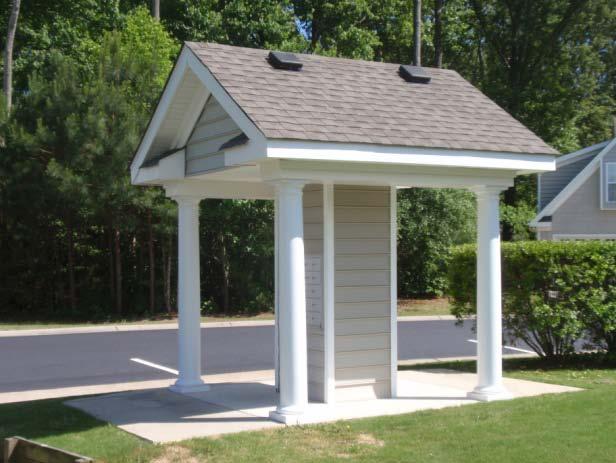 We have included a lump sum fee per shelter to replace the roof and vinyl for these materials and a separate cost for the