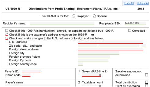 TaxWise 1099-R Income-Lines 17, 18 & 19 Rental Estate Farm income. Not applicable to VITA sites. We cannot do returns with these.