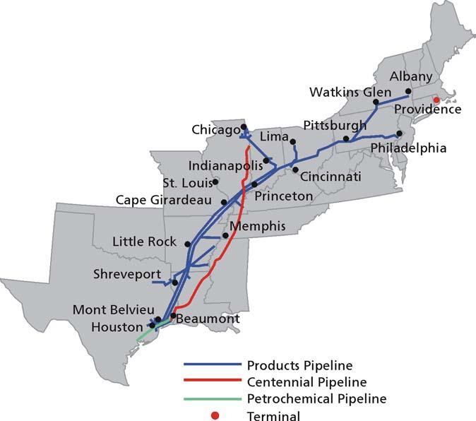 Downstream Business Growth Strategy 12 Utilize TEPPCO and Centennial Pipeline systems to serve Midwest supply shortfall Pursue growth of TEPPCO/Centennial market share: Expand deliveries to existing