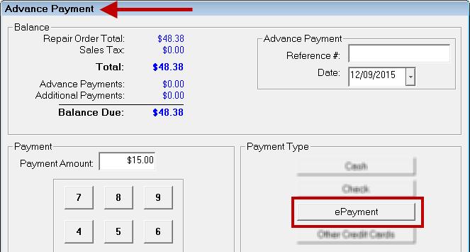 Paying Repair Orders There are two ways to process payments for repair orders: Advanced Payment Pay any amount toward the Balance Due without finalizing (which closes) the repair order.