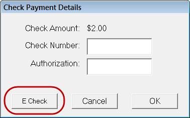 E Check Payment Type Make sure that the E Check universal payment type is mapped to an R.O. Writer payment type in the Configuration module (Configuration menu > Repair Order > Payment Types).