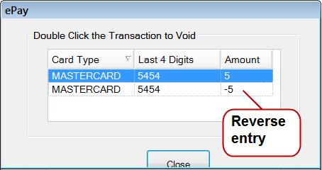 5. Double-click on a payment to void it.