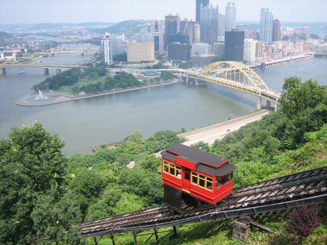 The Duquesne (pronounced "doo - KANE") Incline in Pittsburgh, Pennsylvania is what is known as a funicular (foo - NICK -