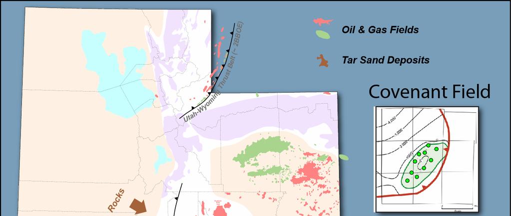 Exploration Projects - Utah Hingeline Prospect Whiting acquired a 15% working interest in 170,000 leased acres in an active exploration