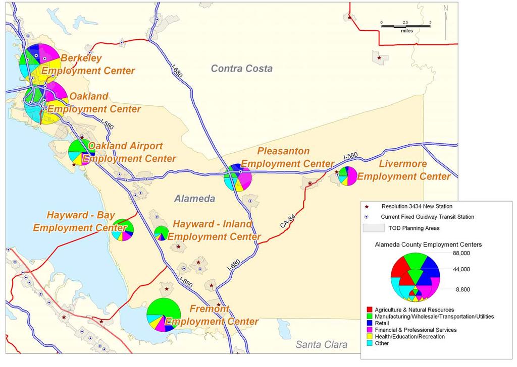 Figure 2: Employment Centers in Alameda County Source: CTOD,