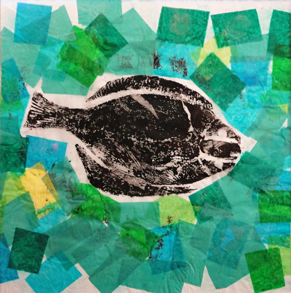 Elliott Crandell 1st Grade Gyotaku Fish Ink, tissue