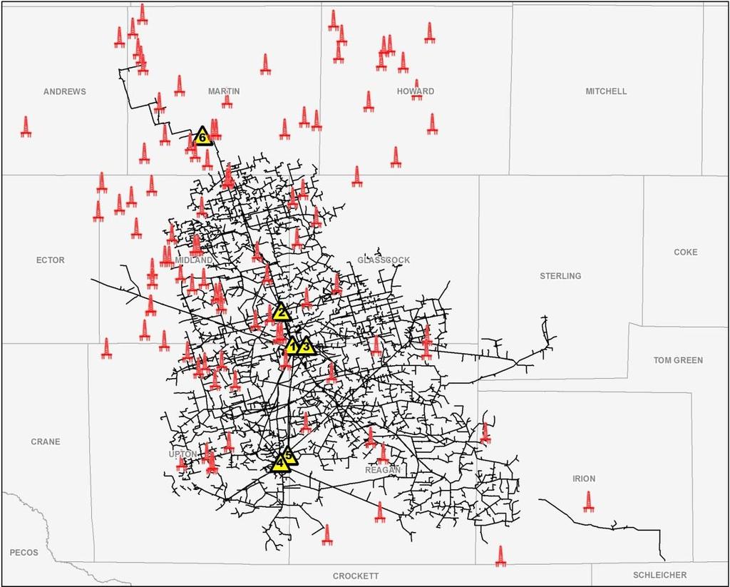 Permian (WestTX) Summary Summary Asset Map and Rig Activity (1) Current footprint includes approximately 855 MMcf/d of gross processing capacity and 4,050 miles of pipeline in the Midland Basin Joint