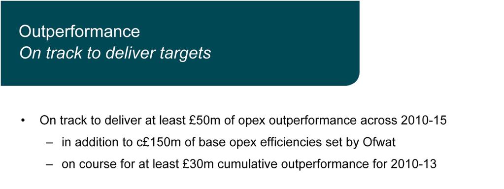 Our recent performance has reinforced our confidence in delivering our outperformance targets.