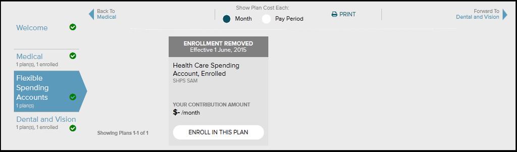 7 To enroll in a plan, click Enroll in This Plan for the appropriate benefit plan.