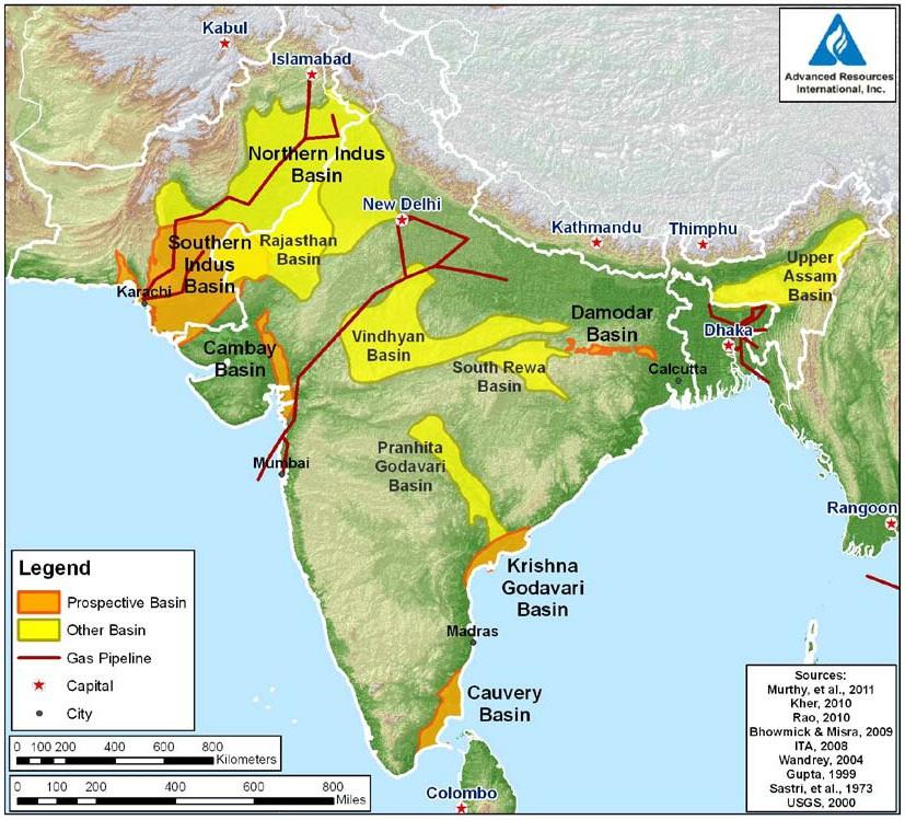 Physical Map of India CAIRN ENERGY (Producing) Onshore Assam / North East (Producing) Gulf of Cambay Basin Damodar Basin (Exploratory) Mahanadi