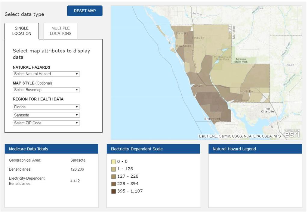 EmPower Maps and Data Sarasota County Geographic Area Beneficiaries Electricity-Dependent