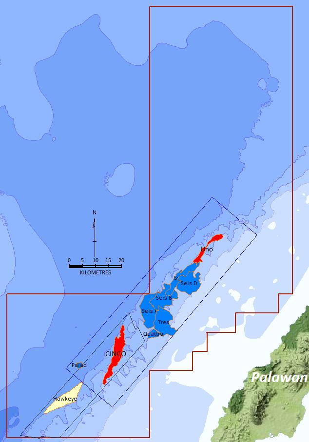 Kikeh, NW Borneo Trend Figure 1 Service Contract 55 (SC55) is located in the southwest Palawan Basin, covers an area of 9,880km 2 and was awarded to Otto Energy Investments Ltd (formerly NorAsian