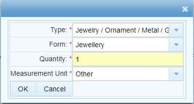 In order to enter jewelry, click on + against Precious Possessions.