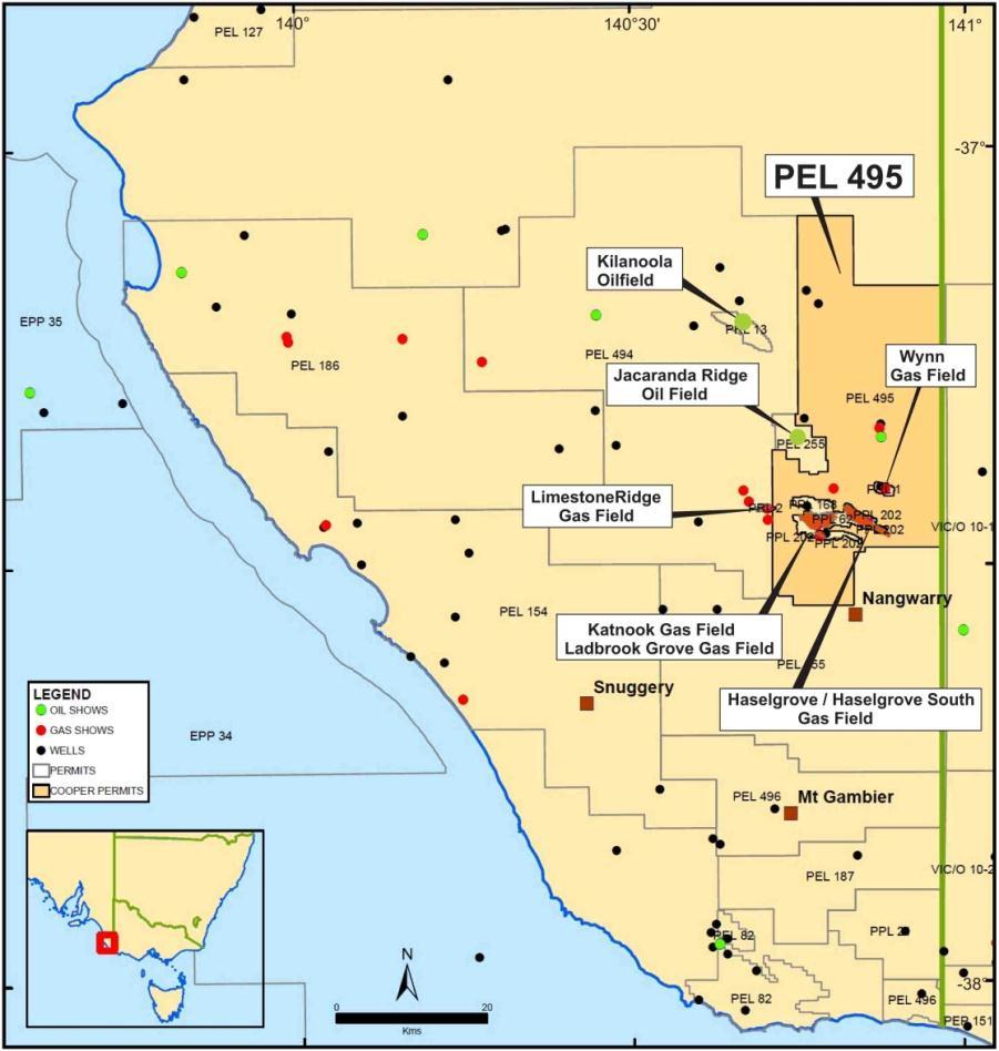 Otway Basin PEL 495 Prospective oil and gas area Access to gas markets PEL 495 793 km 2 in the heartland Conventional and unconventional