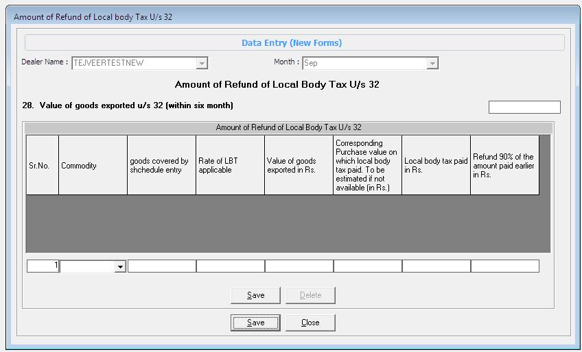 Amt of Refund of Local Body Tax U/s32 User can
