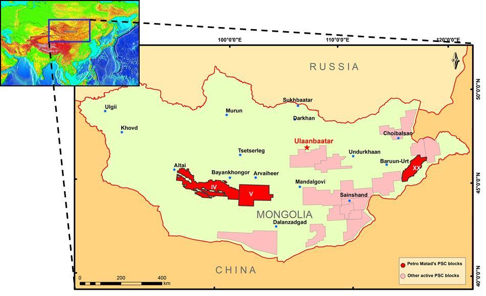 EXECUTIVE SUMMARY Petro Matad is a London AIM listed oil & gas company engaged in the exploration of hydrocarbons in Mongolia, with the following key elements: Prominent land position covering