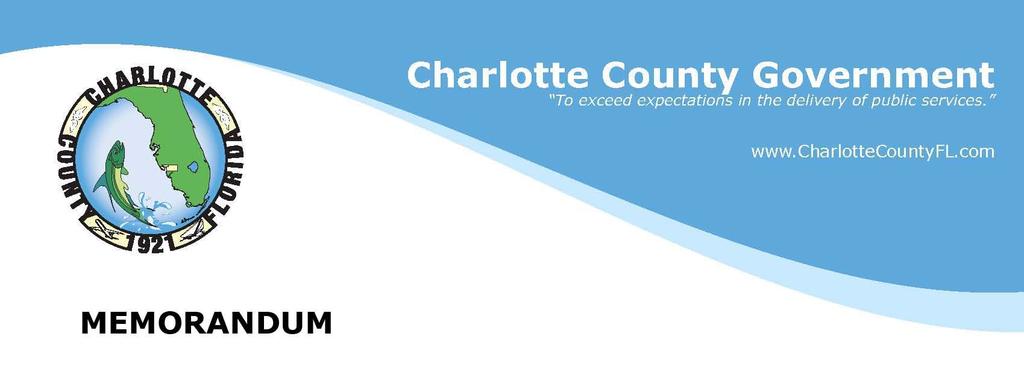 Date: September 10, 2009 To: From: Subject: Charlotte County Board of County Commissioners Gerard S.