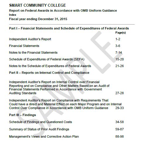 Audit Report Contents Go to the Audits: Reports and Resolution page on