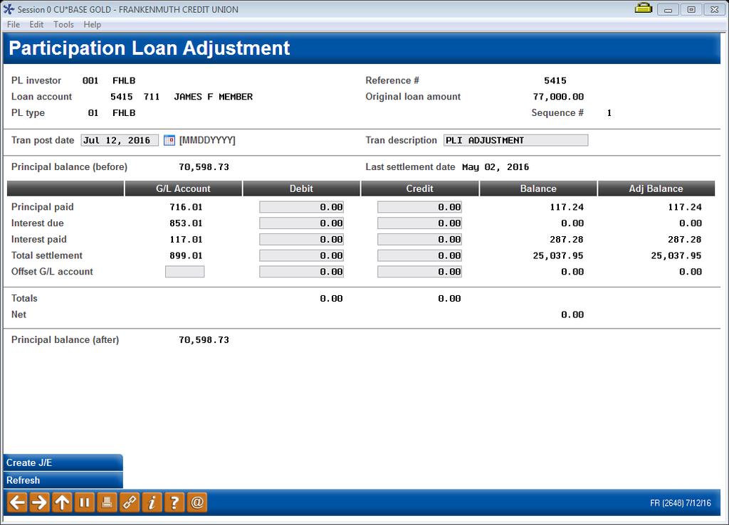 Because FHLB requires segregation of loans, a separate loan category is used.