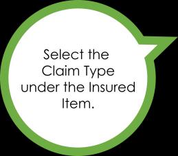 you to select the claim type / peril from the