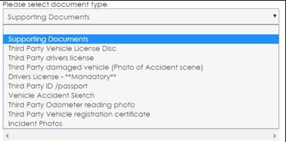 Select the Document type from the drop down list.