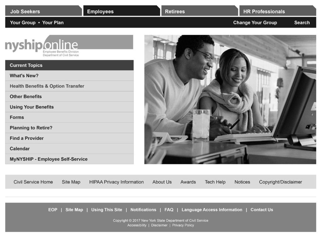 NYSHIP Online NYSHIP Online is designed to provide you with targeted information about your NYSHIP benefits. Visit the New York State Department of Civil Service website at www.cs.ny.
