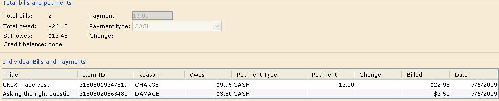 bill, type in the amount in the payment field, select from the payment type drop-down menu and click the Pay Bills button.