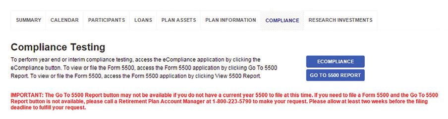 5500 Filing Instructions 1 You will receive an invitation e-mail inviting you to visit the employer site to review and file your 5500 report.