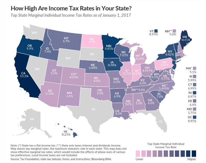 MAP OF INCOME TAXES BY STATE What s New :