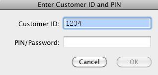 In the Enter Customer ID and PIN screen, enter your NASA Federal Credit