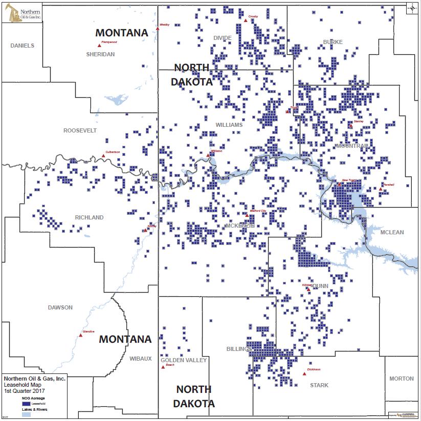 Position: 151,672 net acres (1) Large net well inventory 82% held, 84% held in North Dakota (1) Production: 1Q 2017 averaged 13,299 BOE/d, 85% crude 214.6 net producing wells (2,973 gross) (1) 15.