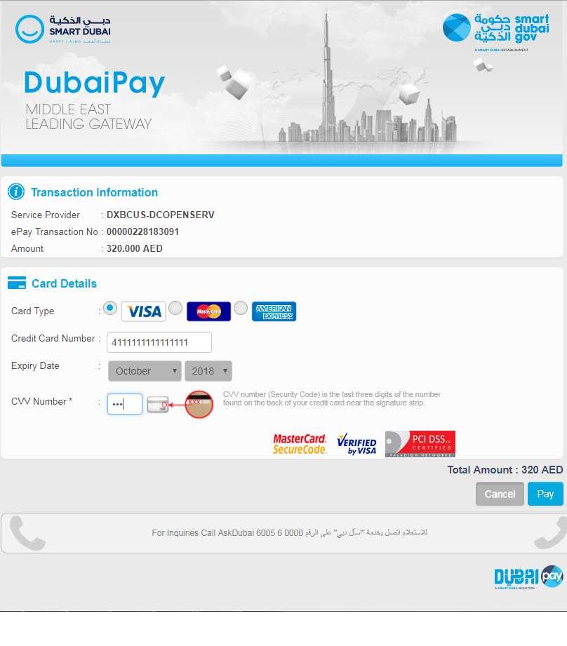 6. Enter the Credit Card No, Expiry Date and CVV No. 7. Click Pay button for final confirmation.