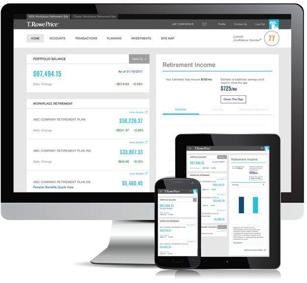 MONITOR YOUR ACCOUNT Perform transactions Check in on your progress toward retirement Research investments Quickly view and access
