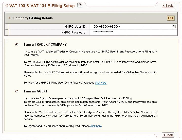 8.2 VAT 100 and VAT 101 E-Filing Setup Fig 8.