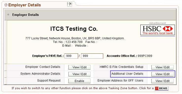 9 Appointing Additional Users If you wish to allow additional users to access your efileready account, in the Tasking Zone menu click on Employer/Contractor, further