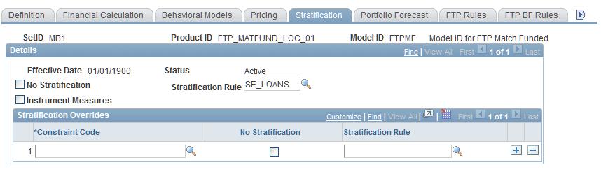 Chapter 14 Defining Financial Calculation Rules Assigning Stratification Rules Access the Financial Calculation Rules - Stratification page ( Industries, Financial Rules, Financial Calculation Rules,