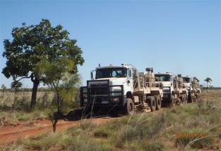 Seismic vibrators at Commodore West survey Exploration drilling Seismic line crew During the quarter, Buru Energy, with the approval of the Joint Venture (including Apache for the coastal wells),