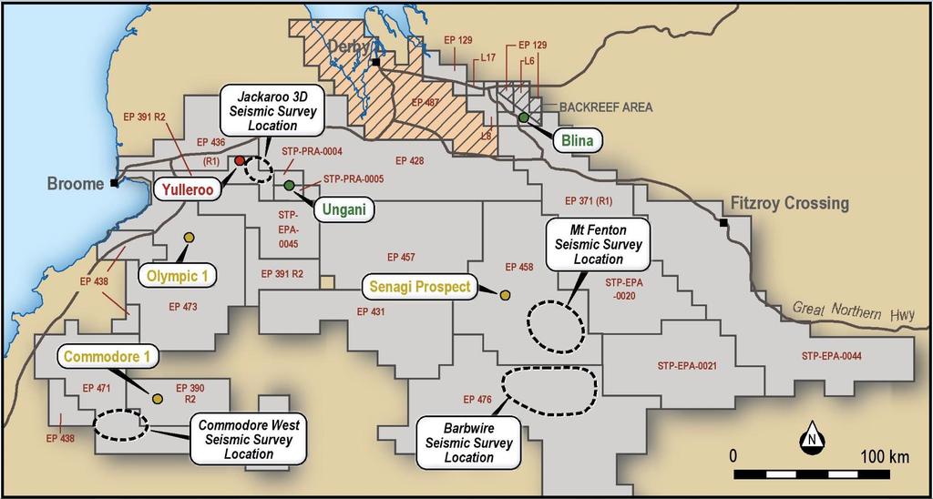 Well and seismic survey locations TGS (Laurel Formation Tight Gas Pilot Exploration Program) The previous success of the trial low impact reservoir stimulation of the Laurel Formation in the Yulleroo