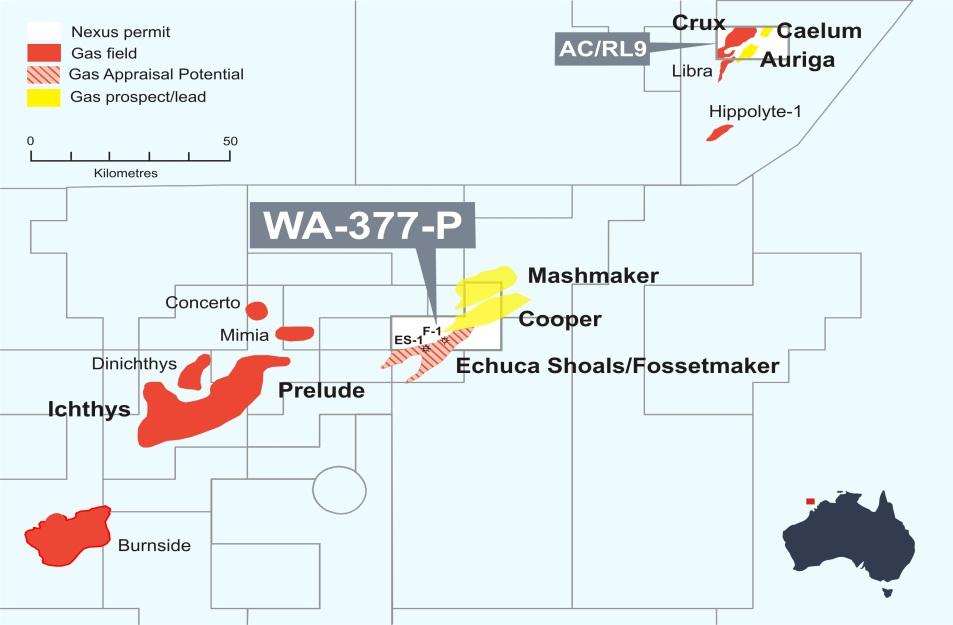 Echuca Shoals: Value upside through exploration and appraisal Asset Overview Permit Location and Details WA-377-P is 100% held by Nexus, and is strategically located in the Browse Basin near to the