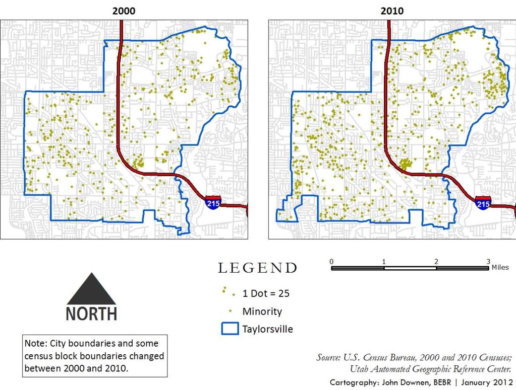 Figure 3 Minority Population Concentrations in Taylorsville,