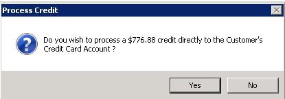The following prompt will appear: This will create a negative entry into EFT Processing as a Live Transaction.
