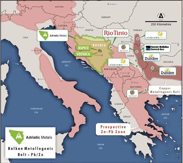 ABOUT ADRIATIC METALS Adriatic Metals PLC (ASX:ADT) ( Adriatic or Company ) is an ASX-listed zinc polymetallic explorer and developer via its 100% interest in the Vareš Project in Bosnia &