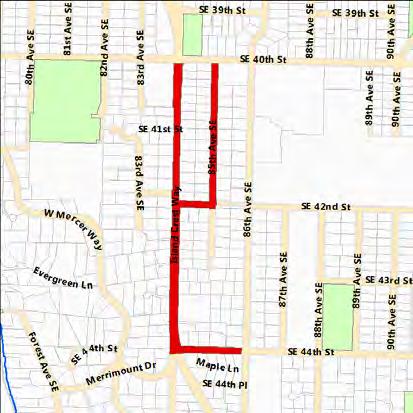 water main, extend a 14-inch water main (with 8-in or 12-in water main), and complete the water main loop at SE 44th St/86th Ave SE. Fire hydrants, valves, and water services will be replaced as well.