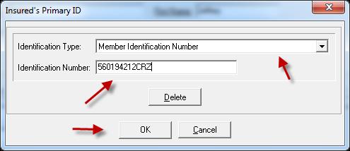 Identification Type: Select Member Identification Number from the drop down list Identification Number: Enter the