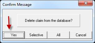If you wish to DELETE a claim: Highlight the claim you wish to